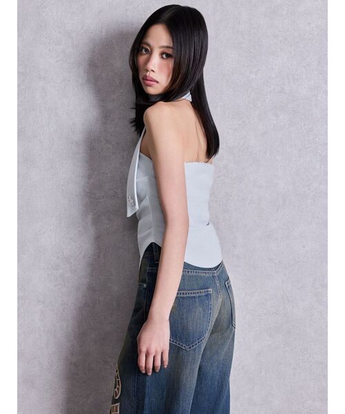 GYDA（ジェイダ）の「GGプレートチョーカーベアTOPS（チューブトップ・レディース・オフホワイト/ライトブルー/ブラック・FREE）」の22枚目の写真