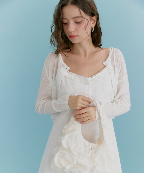 MICANE（ミケーネ）の「エルバレースミニドレス-カーディガンセットアップ（ワンピース・レディース・ブラック/アイボリー・SMALL/MEDIUM/LARGE/X-LARGE/X-SMALL）」の4枚目の写真