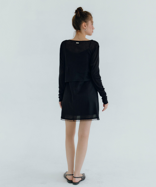 MICANE（ミケーネ）の「エルバレースミニドレス-カーディガンセットアップ（ワンピース・レディース・ブラック/アイボリー・SMALL/MEDIUM/LARGE/X-LARGE/X-SMALL）」の11枚目の写真