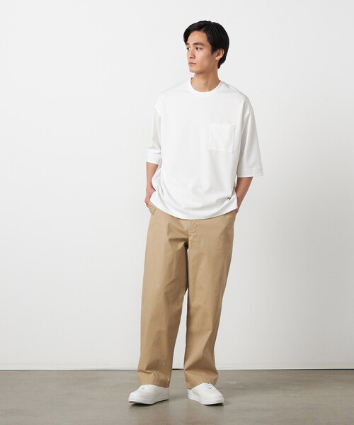 COMME CA ISM（コムサイズム）の「【吸水速乾】ストライプコンビTシャツ（Tシャツ/カットソー・メンズ・ブラック/ホワイト・LARGE/MEDIUM/X-LARGE）」の4枚目の写真