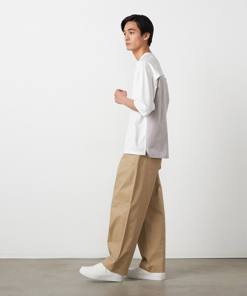 COMME CA ISM（コムサイズム）の「【吸水速乾】ストライプコンビTシャツ（Tシャツ/カットソー・メンズ・ブラック/ホワイト・LARGE/MEDIUM/X-LARGE）」の5枚目の写真