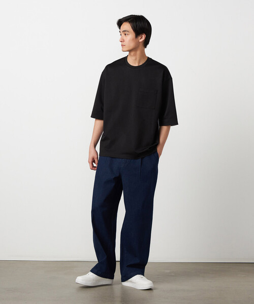 COMME CA ISM（コムサイズム）の「【吸水速乾】ストライプコンビTシャツ（Tシャツ/カットソー・メンズ・ブラック/ホワイト・LARGE/MEDIUM/X-LARGE）」の9枚目の写真