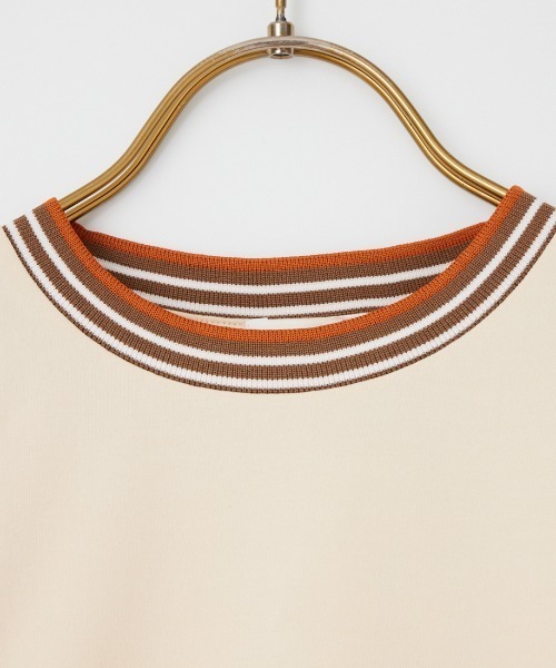 GYMPHLEX（ジムフレックス）の「[GYMPHLEX/ジムフレックス] ラインリブ ショートスリーブリンガーTシャツ（Tシャツ/カットソー・レディース・ブラウン/ネイビー/ベージュ・14）」の16枚目の写真