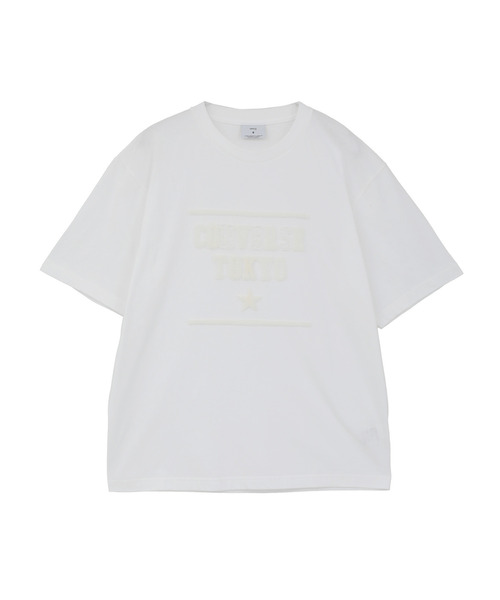 CONVERSE TOKYO(コンバーストウキョウ)の「SAGARA LOGO EMBROIDERY TEE(Tシャツ/カットソー・レディース・ホワイト/ブラック/カーキ・SMALL/MEDIUM)」の1枚目の写真
