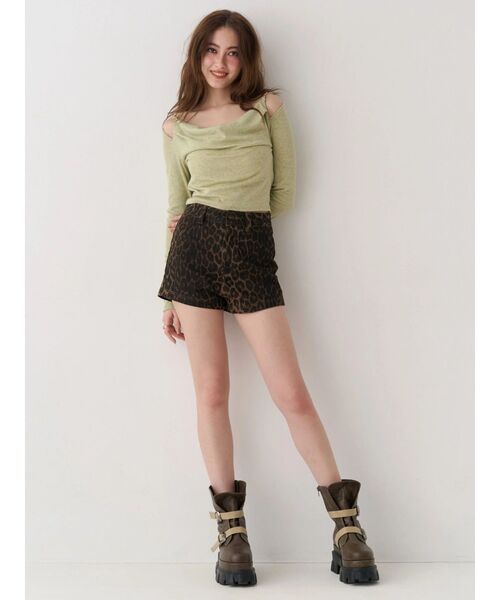 EVRIS（エヴリス）の「チェーンドレープリブトップス　春服（Tシャツ/カットソー・レディース・ホワイト/グリーン/ブラック・FREE）」の11枚目の写真