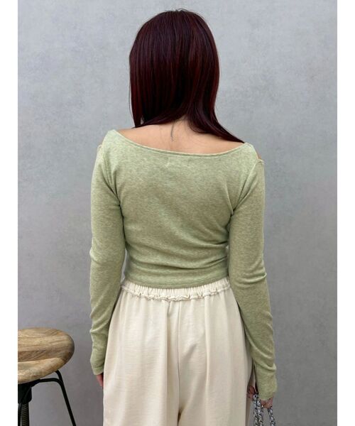 EVRIS(エヴリス)の「チェーンドレープリブトップス 春服(Tシャツ/カットソー・レディース・ホワイト/グリーン/ブラック・FREE)」の22枚目の写真