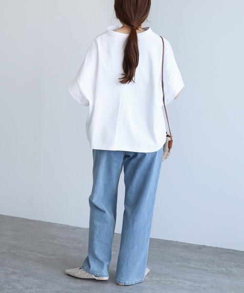 reca(レカ)の「スキッパーカットソー(Tシャツ/カットソー・レディース・ブラック/ホワイト・M)」の6枚目の写真