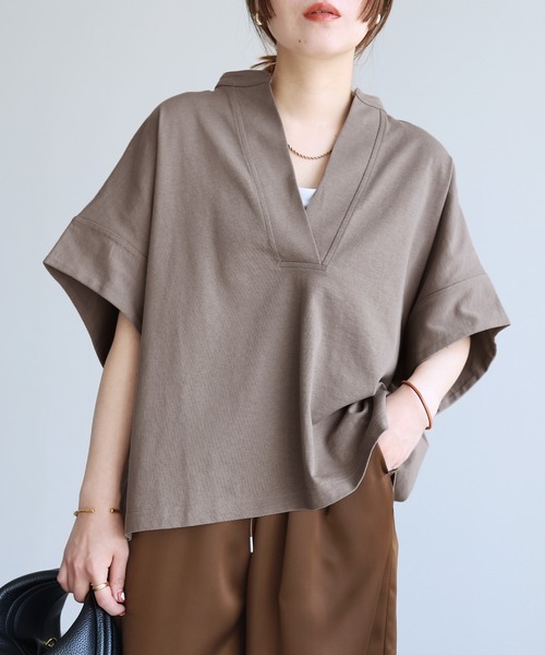 reca(レカ)の「スキッパーカットソー(Tシャツ/カットソー・レディース・ブラック/ホワイト・M)」の15枚目の写真