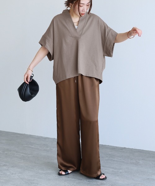 reca(レカ)の「スキッパーカットソー(Tシャツ/カットソー・レディース・ブラック/ホワイト・M)」の14枚目の写真