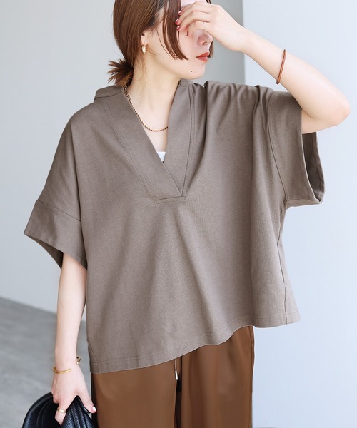 reca(レカ)の「スキッパーカットソー(Tシャツ/カットソー・レディース・ブラック/ホワイト・M)」の13枚目の写真