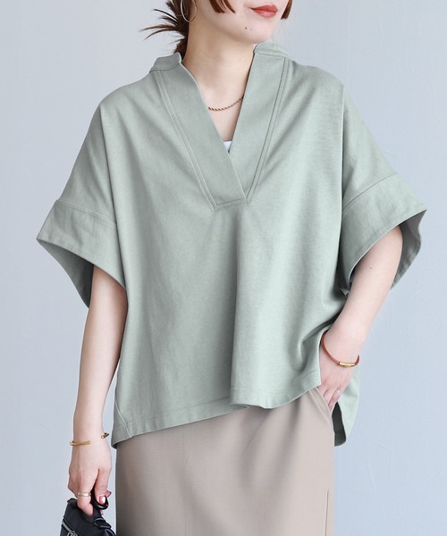 reca(レカ)の「スキッパーカットソー(Tシャツ/カットソー・レディース・ブラック/ホワイト・M)」の17枚目の写真