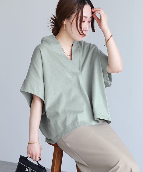 reca(レカ)の「スキッパーカットソー(Tシャツ/カットソー・レディース・ブラック/ホワイト・M)」の21枚目の写真