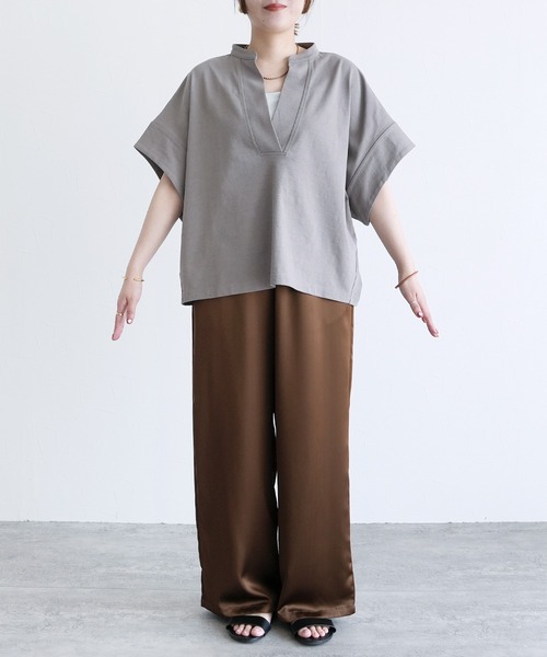 reca(レカ)の「スキッパーカットソー(Tシャツ/カットソー・レディース・ブラック/ホワイト・M)」の22枚目の写真