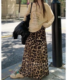 inst.ALL（インストール）の「さらっとレオパード柄ロングスカート（スカート）」