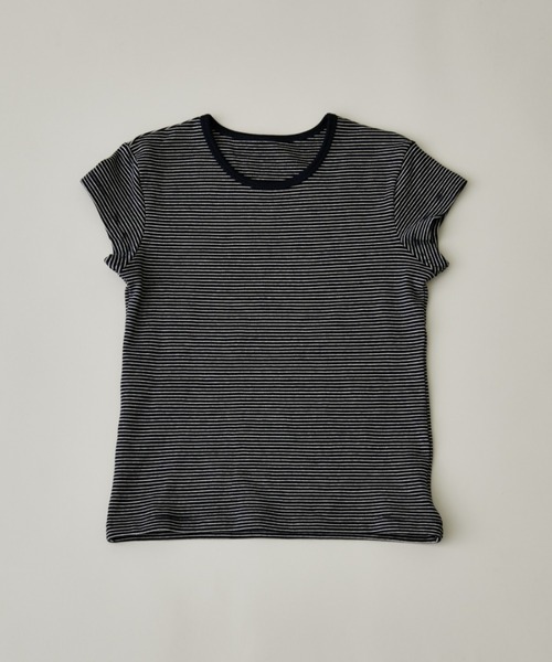 FUULLY STUDIO(フーリィーステューディオ)の「ボーダーコンパクトTEE(Tシャツ/カットソー・レディース・ネイビー/アイボリー・FREE)」の18枚目の写真