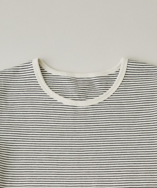 FUULLY STUDIO(フーリィーステューディオ)の「ボーダーコンパクトTEE(Tシャツ/カットソー・レディース・ネイビー/アイボリー・FREE)」の21枚目の写真