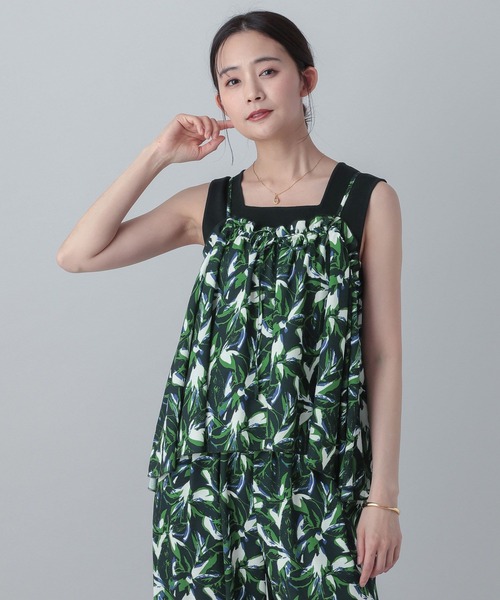 GLOBAL WORK（グローバルワーク）の「MATINEE LINE/ギャザーキャミビスチェ/656156（その他トップス・レディース・ネイビー系/ベージュ/スミクロ・LARGE/MEDIUM）」の18枚目の写真