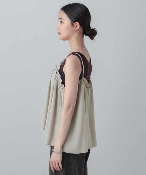 GLOBAL WORK（グローバルワーク）の「MATINEE LINE/ギャザーキャミビスチェ/656156（その他トップス・レディース・ネイビー系/ベージュ/スミクロ・LARGE/MEDIUM）」の21枚目の写真