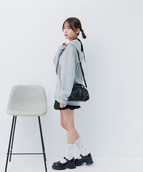 ems excite(エムズエキサイト)の「リボンデザインBIGパーカー(Tシャツ/カットソー・レディース・ダークグレー/ダークブルー・FREE)」の22枚目の写真