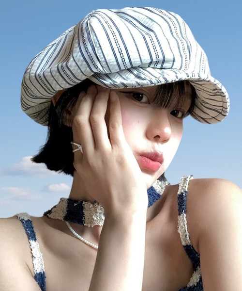 SORENA(ソレナ)の「レトロ可愛いキャスハンチング(キャスケット・レディース・グレー/オフホワイト/ブラック系その他/ブラック/ネイビー・FREE)」の2枚目の写真