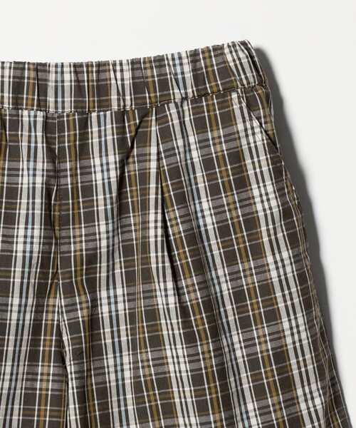 green label relaxing(グリーンレーベルリラクシング)の「チェック ハーフパンツ キッズ / 140cm―160cm(チノパンツ・キッズ・オフホワイト/ブラウン系・140cm/150cm/160cm)」の5枚目の写真