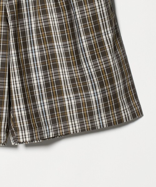 green label relaxing(グリーンレーベルリラクシング)の「チェック ハーフパンツ キッズ / 140cm―160cm(チノパンツ・キッズ・オフホワイト/ブラウン系・140cm/150cm/160cm)」の9枚目の写真