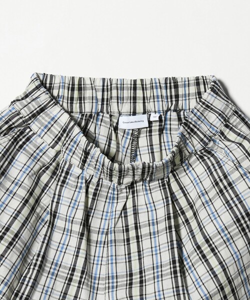 green label relaxing(グリーンレーベルリラクシング)の「チェック ハーフパンツ キッズ / 140cm―160cm(チノパンツ・キッズ・オフホワイト/ブラウン系・140cm/150cm/160cm)」の14枚目の写真