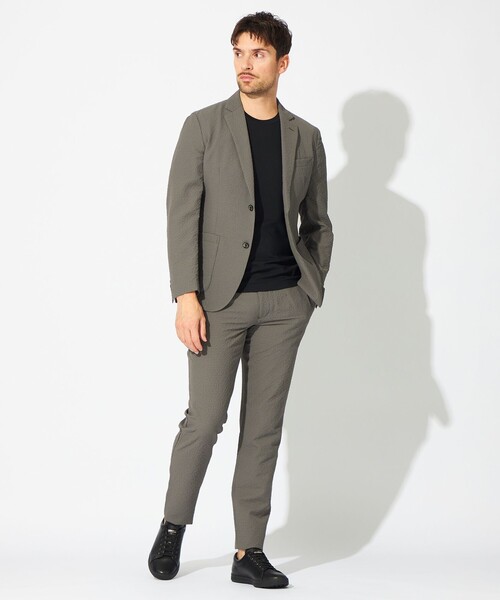 EPOCA UOMO（エポカウォモ）の「【セットアップ対応】シアサッカーパンツ（その他パンツ・メンズ・グリーン系その他4/ダークネイビー・48/46）」の3枚目の写真