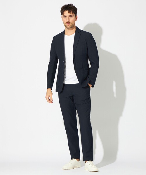 EPOCA UOMO（エポカウォモ）の「【セットアップ対応】シアサッカーパンツ（その他パンツ・メンズ・グリーン系その他4/ダークネイビー・48/46）」の4枚目の写真