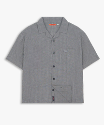 GEECOON（ジークーン）の「ヴィンテージワッペンチェック半袖シャツ GEE265-103 グレー（シャツ/ブラウス）」