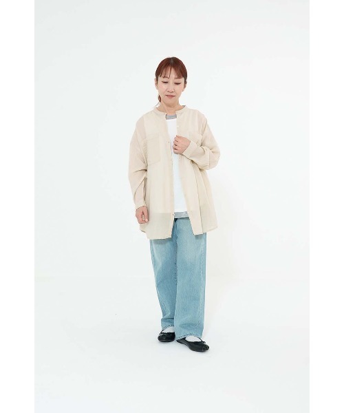 HEART MARKET（ハートマーケット）の「ふわ軽コットン長袖シャツ（ポケット付き）（シャツ/ブラウス・レディース・ブラック/ナチュラル/グリーン/ホワイト・FREE）」の21枚目の写真