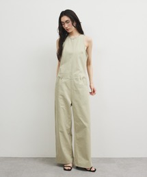 ⭐️希少⭐️キャルオーライン オーバーオール 立体裁断 生成り XL相当 クリーム CAL O LINE/キャルオーライン BARREL OVERALLS (RIP-STOP) サロペット