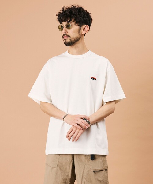 NANGA（ナンガ）の「NANGA/ナンガ エコハイブリッド ボックスロゴ エンブロイダリーTシャツ / ECO HYBRID BOX LOGO EMBROIDERY TEE（Tシャツ/カットソー・メンズ・グレー/ホワイト/ブラック/インディゴブルー・X-LARGE/MEDIUM/LARGE）」の19枚目の写真