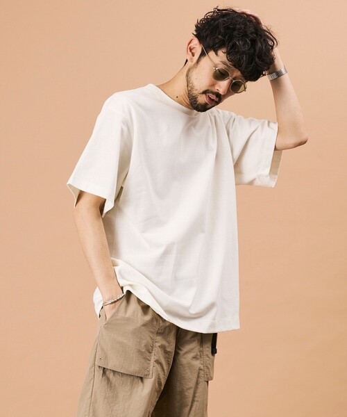 NANGA（ナンガ）の「NANGA/ナンガ エコハイブリッド ボックスロゴ エンブロイダリーTシャツ / ECO HYBRID BOX LOGO EMBROIDERY TEE（Tシャツ/カットソー・メンズ・グレー/ホワイト/ブラック/インディゴブルー・X-LARGE/MEDIUM/LARGE）」の16枚目の写真