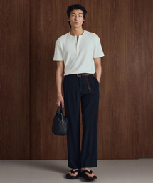 TNGT（ティーエヌジーティー）の「Kinoshita Seersucker Tapered Pants (Navy) TNPA6E206N2（スラックス）」