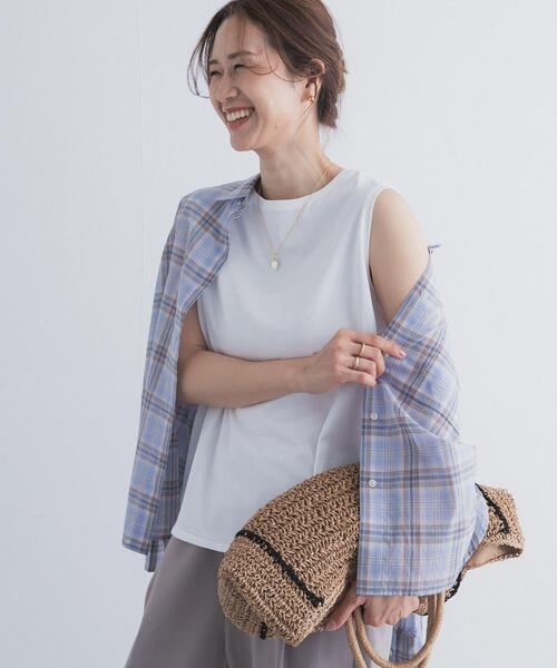 URBAN RESEARCH DOORS(アーバンリサーチドアーズ)の「インナーノースリーブプルオーバー(タンクトップ・レディース・ブラック/オフホワイト・FREE)」の6枚目の写真