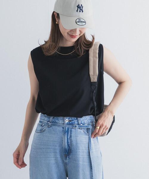 URBAN RESEARCH DOORS(アーバンリサーチドアーズ)の「インナーノースリーブプルオーバー(タンクトップ・レディース・ブラック/オフホワイト・FREE)」の10枚目の写真