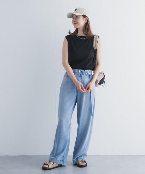 URBAN RESEARCH DOORS(アーバンリサーチドアーズ)の「インナーノースリーブプルオーバー(タンクトップ・レディース・ブラック/オフホワイト・FREE)」の13枚目の写真