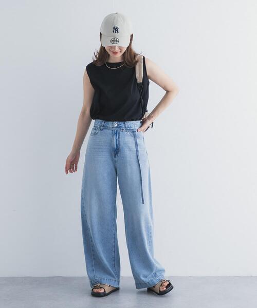 URBAN RESEARCH DOORS(アーバンリサーチドアーズ)の「インナーノースリーブプルオーバー(タンクトップ・レディース・ブラック/オフホワイト・FREE)」の14枚目の写真
