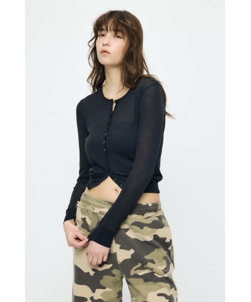 MOUSSY(マウジー)の「SHEER KNIT カーディガン(カーディガン/ボレロ・レディース・ミント/ネイビー/ピンク/アイボリー・FREE)」の22枚目の写真