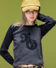 X-girl | PIGMENT DYED PATCH RAGLAN L/S BABY TEE(Tシャツ/カットソー)