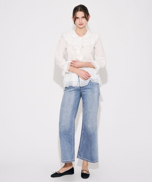 ME COUTURE(ミークチュール)の「コットンローンレースフリルブラウス(シャツ/ブラウス・レディース・ベビーピンク/オフホワイト・FREE)」の6枚目の写真