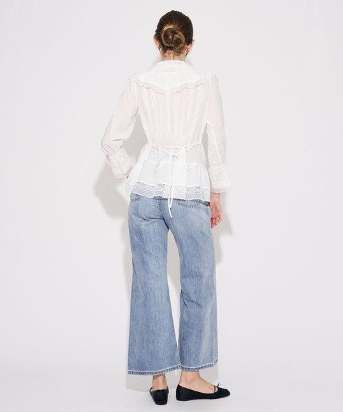 ME COUTURE(ミークチュール)の「コットンローンレースフリルブラウス(シャツ/ブラウス・レディース・ベビーピンク/オフホワイト・FREE)」の8枚目の写真