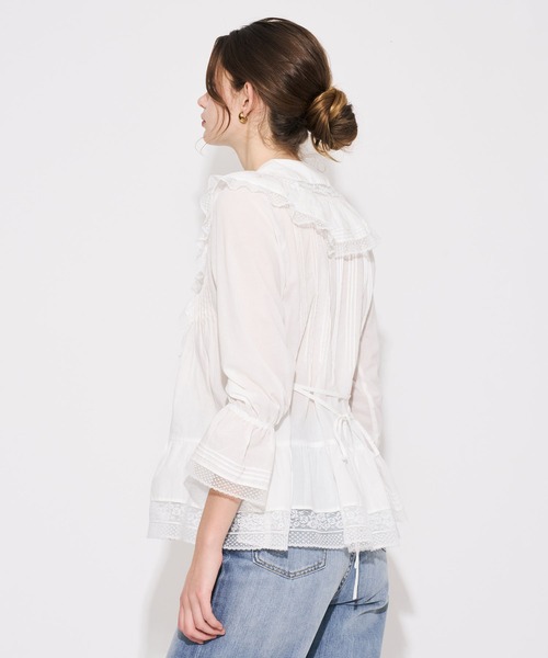 ME COUTURE(ミークチュール)の「コットンローンレースフリルブラウス(シャツ/ブラウス・レディース・ベビーピンク/オフホワイト・FREE)」の16枚目の写真