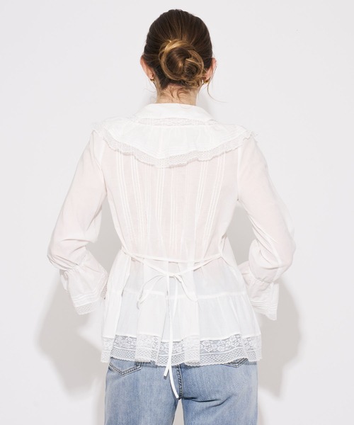 ME COUTURE(ミークチュール)の「コットンローンレースフリルブラウス(シャツ/ブラウス・レディース・ベビーピンク/オフホワイト・FREE)」の17枚目の写真