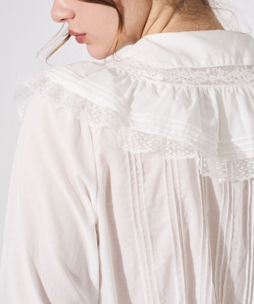 ME COUTURE(ミークチュール)の「コットンローンレースフリルブラウス(シャツ/ブラウス・レディース・ベビーピンク/オフホワイト・FREE)」の21枚目の写真