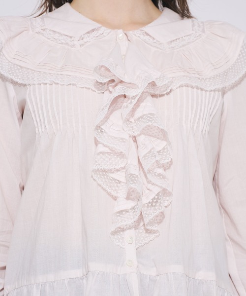 ME COUTURE(ミークチュール)の「コットンローンレースフリルブラウス(シャツ/ブラウス・レディース・ベビーピンク/オフホワイト・FREE)」の14枚目の写真