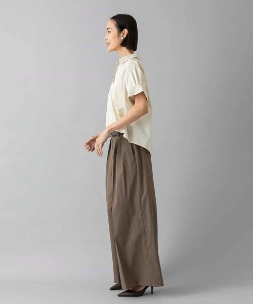 MICHEL KLEIN(ミッシェル・クラン)の「スキッパーシャツブラウス(シャツ/ブラウス・レディース・ベージュ/ブラック・38/40)」の15枚目の写真