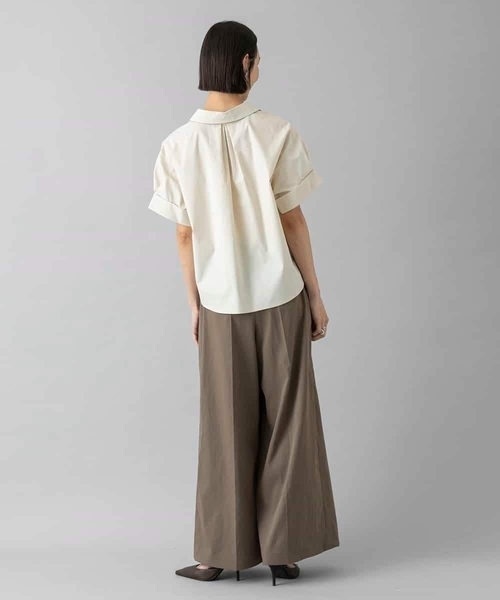 MICHEL KLEIN(ミッシェル・クラン)の「スキッパーシャツブラウス(シャツ/ブラウス・レディース・ベージュ/ブラック・38/40)」の16枚目の写真