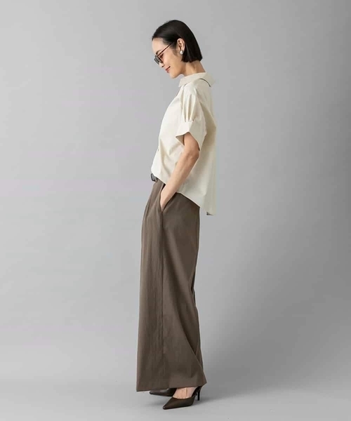 MICHEL KLEIN(ミッシェル・クラン)の「スキッパーシャツブラウス(シャツ/ブラウス・レディース・ベージュ/ブラック・38/40)」の20枚目の写真